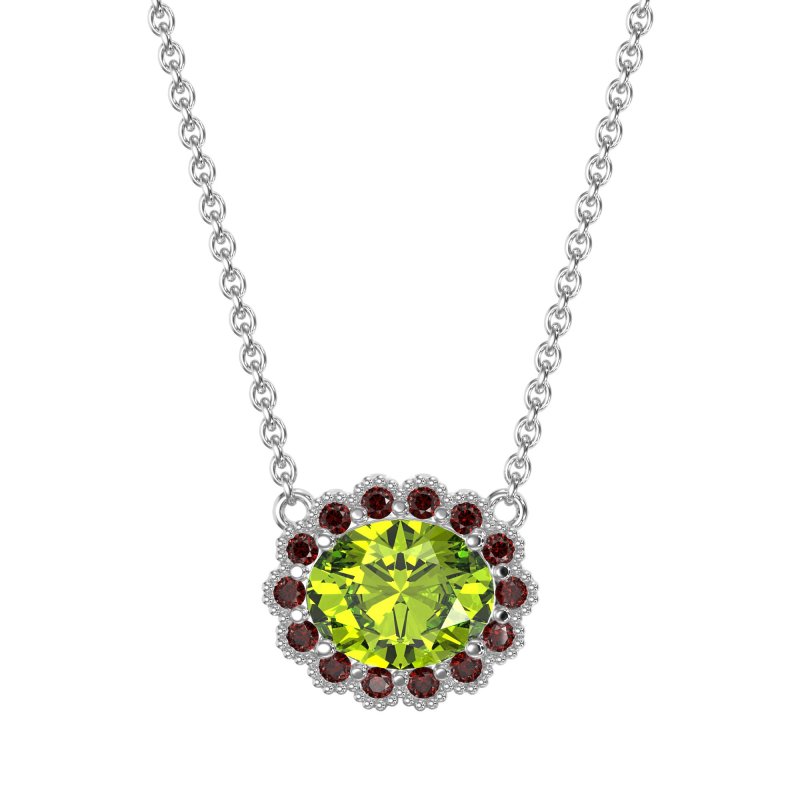 Antique Oval Halo Necklace