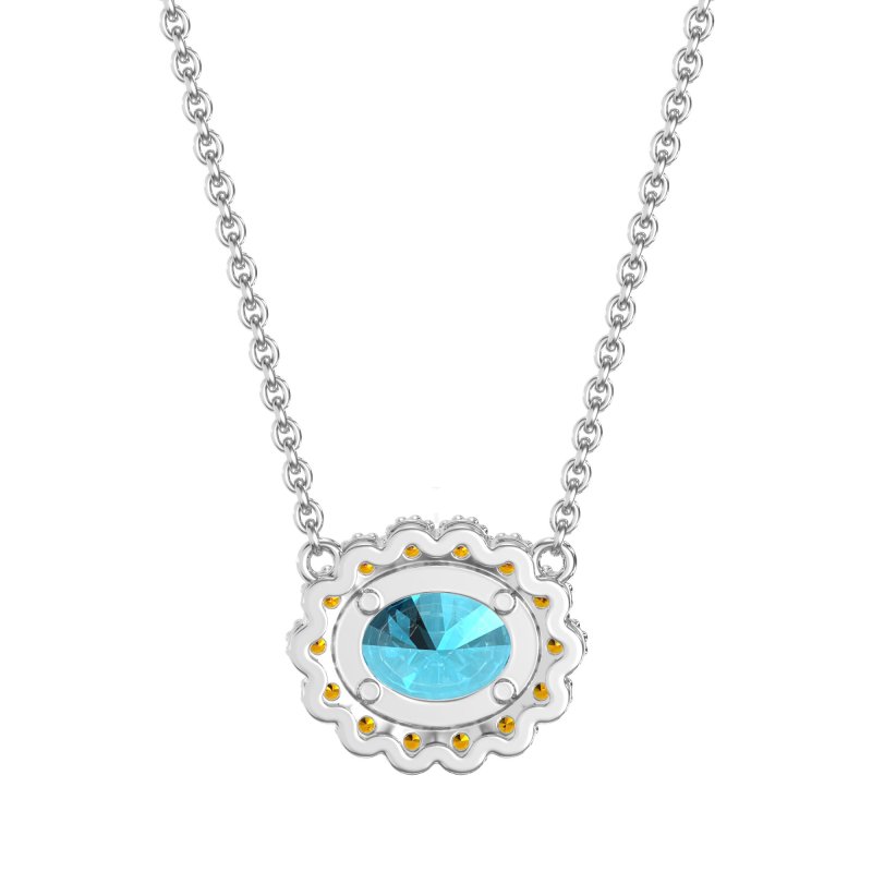 Antique Oval Halo Necklace