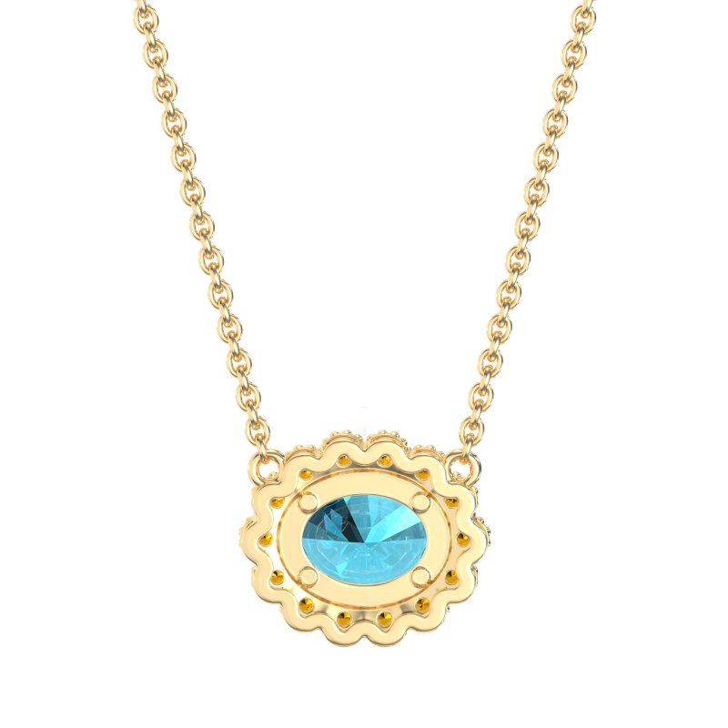 Antique Oval Halo Necklace