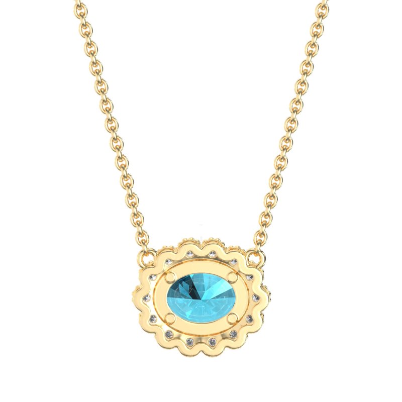 Antique Oval Halo Necklace