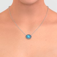 Antique Oval Halo Necklace