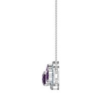 Three Oval Halo Necklace