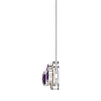Three Oval Halo Necklace