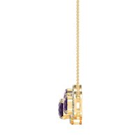 Three Oval Halo Necklace