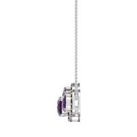 Three Oval Halo Necklace