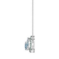 Three Oval Halo Necklace