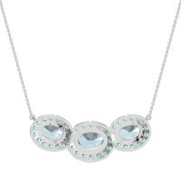 Three Oval Halo Necklace