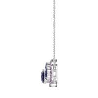 Three Oval Halo Necklace
