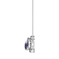 Three Oval Halo Necklace