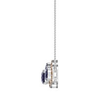 Three Oval Halo Necklace