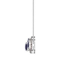 Three Oval Halo Necklace