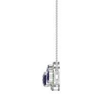 Three Oval Halo Necklace