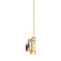 Three Oval Halo Necklace