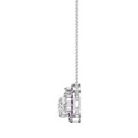 Three Oval Halo Necklace