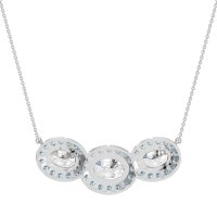 Three Oval Halo Necklace