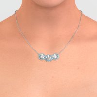 Three Oval Halo Necklace