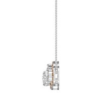 Three Oval Halo Necklace