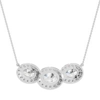 Three Oval Halo Necklace