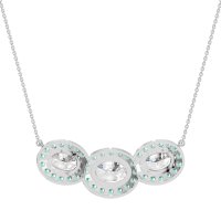 Three Oval Halo Necklace