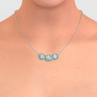 Three Oval Halo Necklace