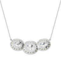 Three Oval Halo Necklace