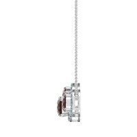 Three Oval Halo Necklace