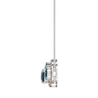Three Oval Halo Necklace