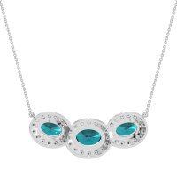 Three Oval Halo Necklace