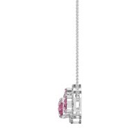 Three Oval Halo Necklace