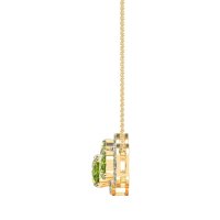 Three Oval Halo Necklace
