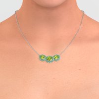 Three Oval Halo Necklace