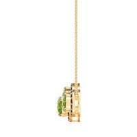 Three Oval Halo Necklace