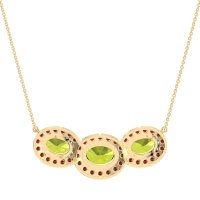 Three Oval Halo Necklace