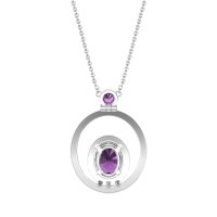 Oval Double Halo Necklace