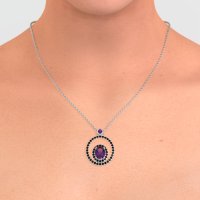 Oval Double Halo Necklace