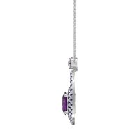 Oval Double Halo Necklace