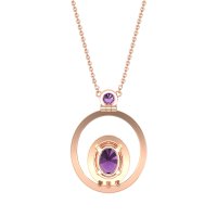Oval Double Halo Necklace