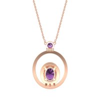 Oval Double Halo Necklace