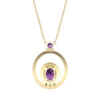 Oval Double Halo Necklace