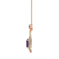 Oval Double Halo Necklace