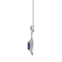 Oval Double Halo Necklace