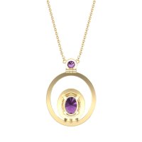 Oval Double Halo Necklace