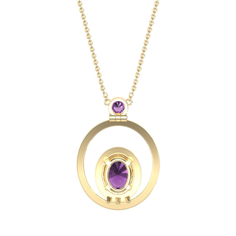Oval Double Halo Necklace