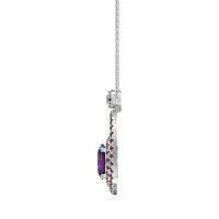 Oval Double Halo Necklace