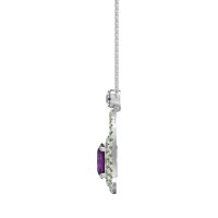 Oval Double Halo Necklace