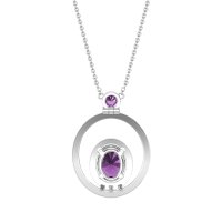 Oval Double Halo Necklace