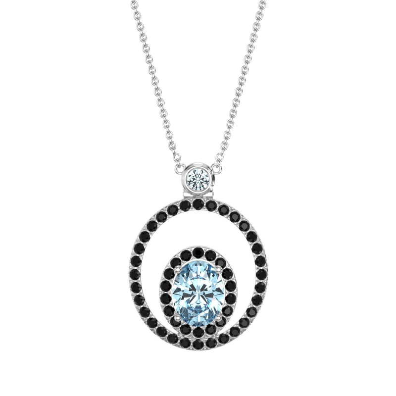 Oval Double Halo Necklace