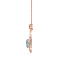 Oval Double Halo Necklace