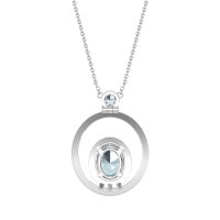 Oval Double Halo Necklace
