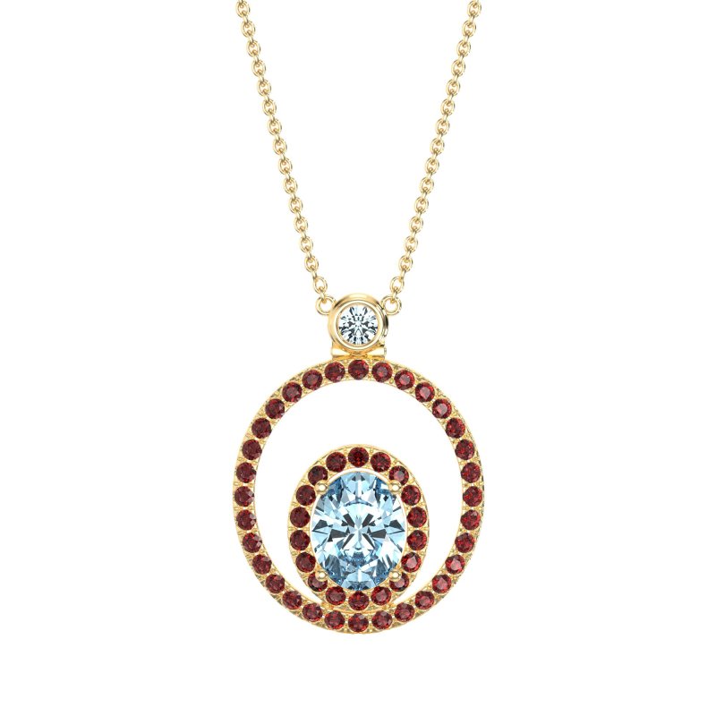 Oval Double Halo Necklace